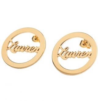 Navan 925 Ayar Gümüş Kişiye Özel İsim Küpe (Gold, Silver ve Rose)