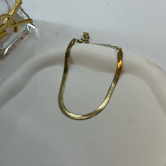14 Ayar Altın Görünümlü Çelik İtalyan Balık Sırtı Gold Bileklik 