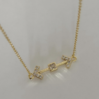 14K Altın İşçiliği Taşlı Anahtar Kolye | Zirkon Taşlı Minimal Gold Kolye