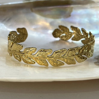 14 Ayar Altın Görünümlü Roma Defne Gold Bileklik – Kararmayan Antik Zarafet