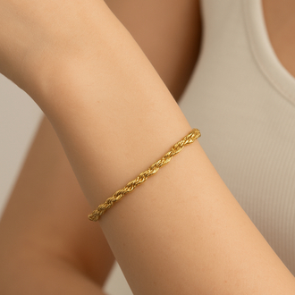 14 Ayar Altın Görünümlü İtalyan Burgu Bileklik – Gold Renk | Nazar Jewelry Atelier