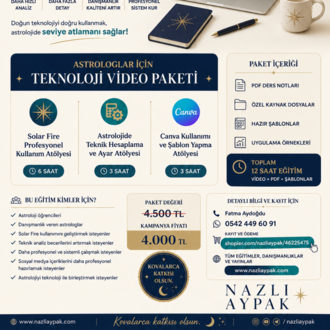 ASTROLOGLAR İÇİN TEKNOLOJİ VİDEO PAKETİ 12 saat