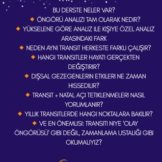 Periyodik Transitleri Okuma (Aylık • Haftalık • Günlük • Yıllık) Video Eğitim Seti