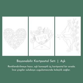 Boyanabilir Kartpostal Seti | AŞK
