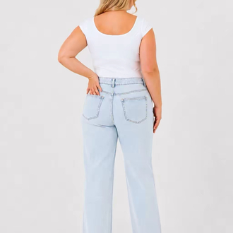 Büyük Beden Hamile Kot Pantolon -Karın Destekli ve Ayarlanabilir Belli Jeans