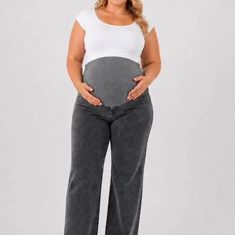 Büyük Beden Hamile Kot Pantolon -Karın Destekli ve Ayarlanabilir Belli Jeans