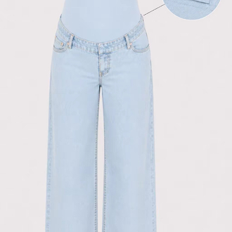 Büyük Beden Hamile Kot Pantolon -Karın Destekli ve Ayarlanabilir Belli Jeans