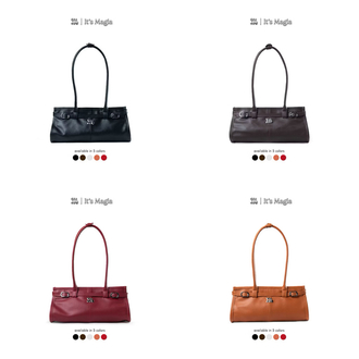 magia rebecca leather shoulder bag – bordo kadın çantası