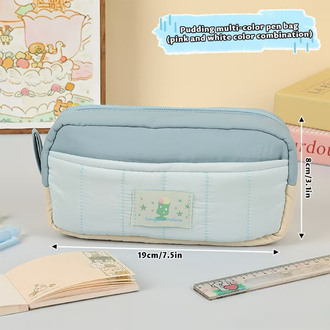 y2k pudding double compartment pencil case büyük kapasiteli kalem çantası