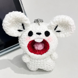 pokemon tandemaus çift anahtarlık, sevimli amigurumi örgü çanta süsü