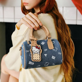 hello kitty denim mini handbag, sevimli korean style çapraz çanta
