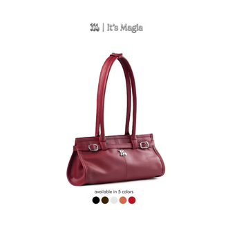 magia rebecca leather shoulder bag – bordo kadın çantası