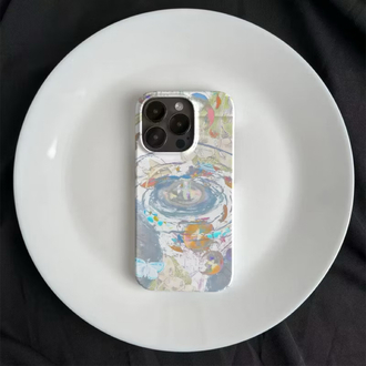 artful pastel rüya desenli phone kılıfı soft renkli canvas dokunuşlu