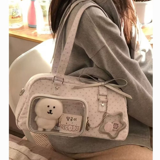 mareumi polka dot yıldızlı clear pouch omuz çantası konser çantası