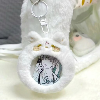 kawaii fluffy badge pouch 75 mm koruyucu rozet kılıfı