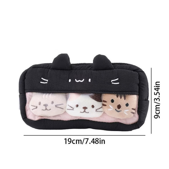 cute cat pencil case sevimli kedi desenli peluş kalemlik