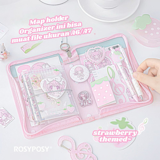 bibimcat rosy posy pembe mini dosya düzenleyici a6 a7 klasör