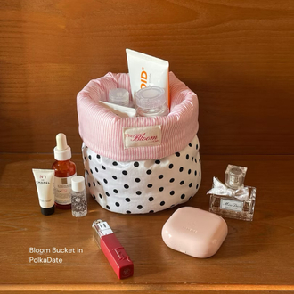 the bloom club pembe puffy organizer makyaj ve bakım çantası