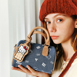 hello kitty denim mini handbag, sevimli korean style çapraz çanta