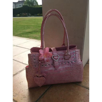 y2k büyük pink croco tote shoulder çanta premium