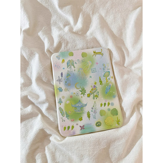dreamy nature pastel ipad kılıfı büyülü yeşil bahçe tasarımı