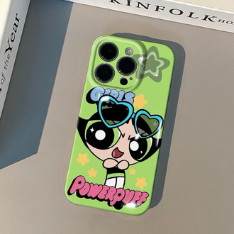 powerpuff girls pink heart glossy iphone kılıfı tatlı stil