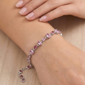 Pembe Romance Bileklik | Silver