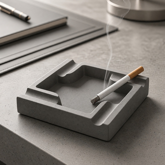 Modern - Minimalist Kül Tablası - İkili Set - Gri