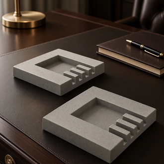 Modern - Minimalist Kül Tablası - İkili Set - Gri