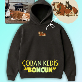 Boncuk | Antrasit Oversize Hoodie