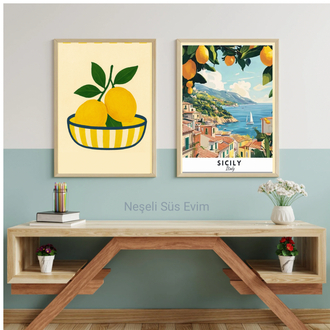 Sicilya & Limon Temalı 2’li Poster Seti