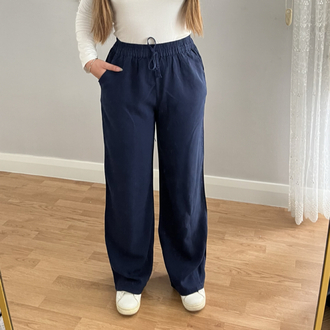 Tensel Kot Bol Paça Pantolon Lacivert