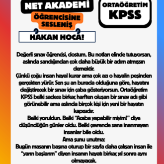 ORTAÖĞRETİM KPSS TÜM DERSLER KRİTİK NOTLAR