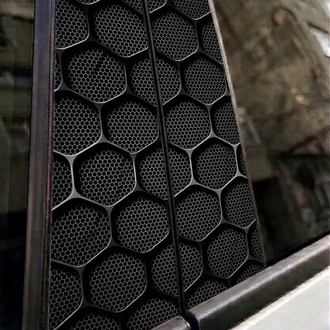 SİYAH ALTIGEN Temalı Kapı Direği Kaplama Folyosu 25x50 cm 2 Adet UV Baskı Folyo