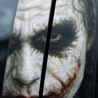 JOKER Temalı Her Araca Uyumlu Kapı Direği Sticker - 2 Adet - UV Baskı Suya Dayanıklı Folyo