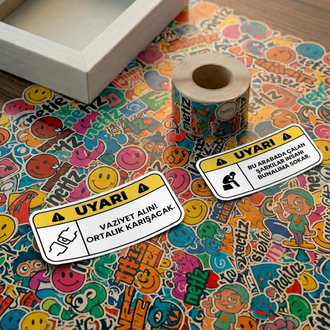Araba Uyarı Sticker Seti - 3lü Özel Tasarım Sticker >Araba Sticker | Yeni Nesil Aksesuarlar
