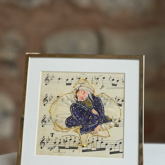 Orkide Üzerine Minyatür (Sufi Kadın)