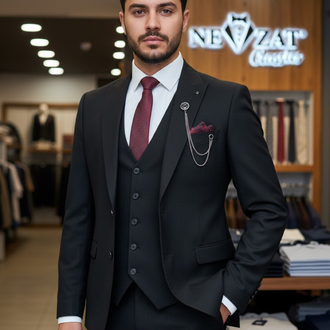 Siyah Slimfit Takım Elbise