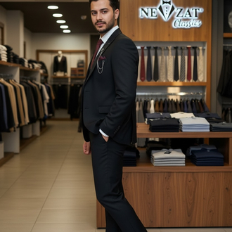 Siyah Slimfit Takım Elbise