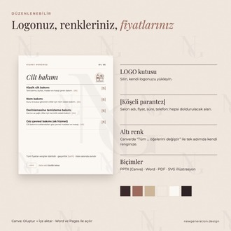 Atelier Salon İş Kiti — Güzellik Salonları İçin İfade Rehberi, Belgeler ve Tasarımlar