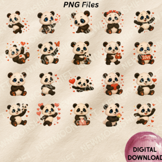 Sevimli Panda Pandamos ile Sevgililer Günü 60 PNG