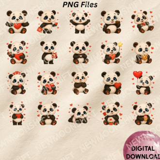 Sevimli Panda Pandamos ile Sevgililer Günü 60 PNG