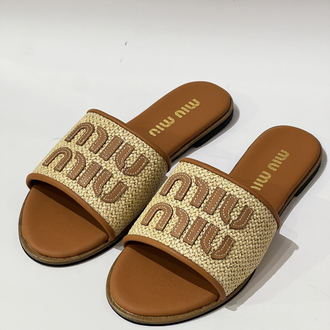 MIU MIU Woven Women’s Slide Sandals