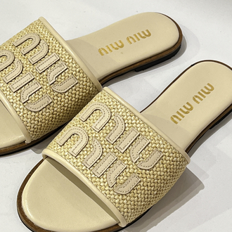 MIU MIU Woven Women’s Slide Sandals