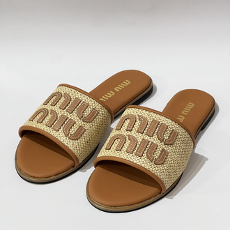 MIU MIU Woven Women’s Slide Sandals