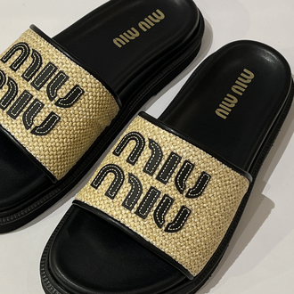 MIU MIU Women’s Woven Slides