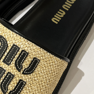 MIU MIU Women’s Woven Slides