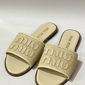 MIU MIU Woven Women’s Slide Sandals
