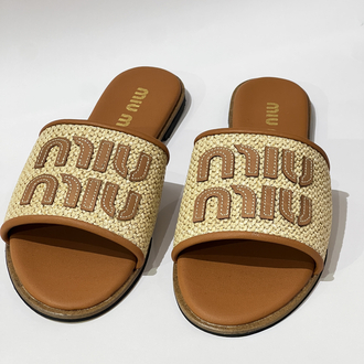 MIU MIU Woven Women’s Slide Sandals