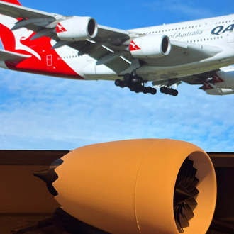 Jet Motoru Masaüstü Dekor | Standlı 3D Baskı Model